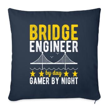 Ingénieur des ponts Construction de ponts - Housse de coussin décorative 45 x 45 cm - bleu marine - Devant