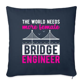Ingénieur des ponts Construction de ponts - Housse de coussin décorative 45 x 45 cm - bleu marine - Devant