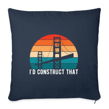Ingénieur des ponts Construction de ponts - Housse de coussin décorative 45 x 45 cm - bleu marine - Devant
