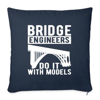 Ingénieur des ponts Construction de ponts - Housse de coussin décorative 45 x 45 cm - bleu marine - Devant