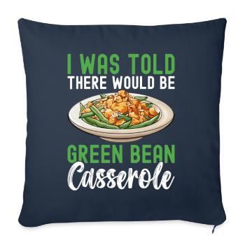 Casserole de haricots verts - Housse de coussin décorative 45 x 45 cm - bleu marine - Devant
