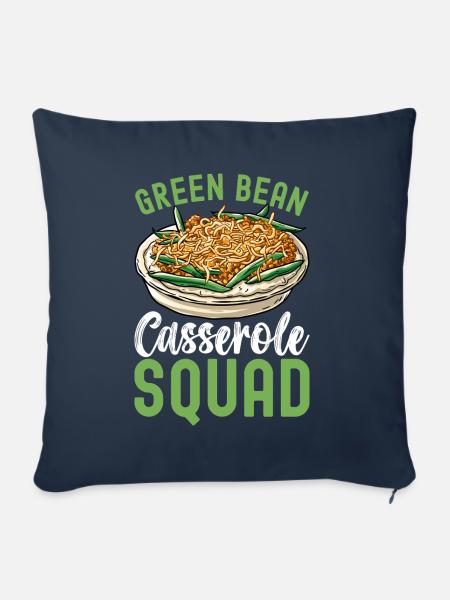 Grüne Bohnen Auflauf - Sofakissenbezug 45 x 45 cm - Navy
