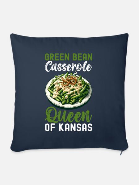 Grüne Bohnen Auflauf - Sofakissenbezug 45 x 45 cm - Navy