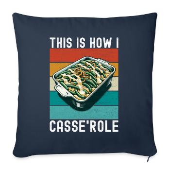 Casserole de haricots verts - Housse de coussin décorative 45 x 45 cm - bleu marine - Devant