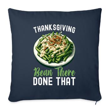 Casserole de haricots verts - Housse de coussin décorative 45 x 45 cm - bleu marine - Devant