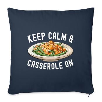 Casserole de haricots verts - Housse de coussin décorative 45 x 45 cm - bleu marine - Devant