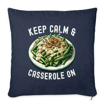 Casserole de haricots verts - Housse de coussin décorative 45 x 45 cm - bleu marine - Devant
