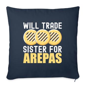 Arepas vénézuélienne - Housse de coussin décorative 45 x 45 cm - bleu marine - Devant