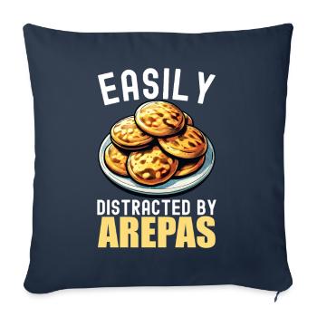 Arepas vénézuélienne - Housse de coussin décorative 45 x 45 cm - bleu marine - Devant