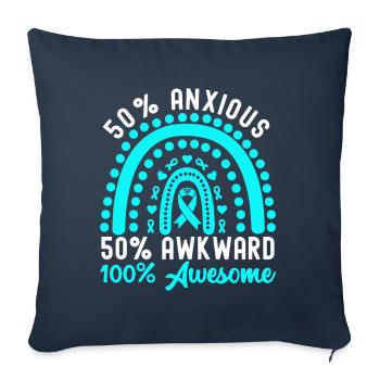 Trouble anxieux Trouble anxieux - Housse de coussin décorative 45 x 45 cm - bleu marine - Devant