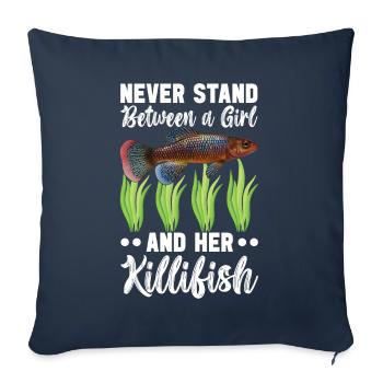 Killifisch Eierlegender Zahnkrapfen Aquarium - Sofakissenbezug 45 x 45 cm - Navy - Vorne
