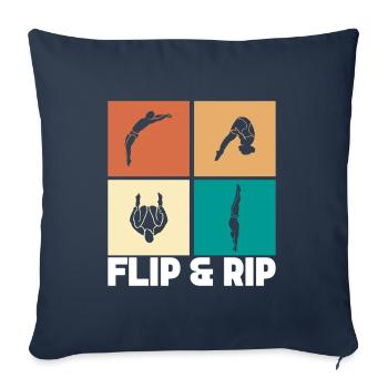 Diving diving board - Sofa pillowcase 17,3'' x 17,3'' (45 x 45 cm) - navy - Front