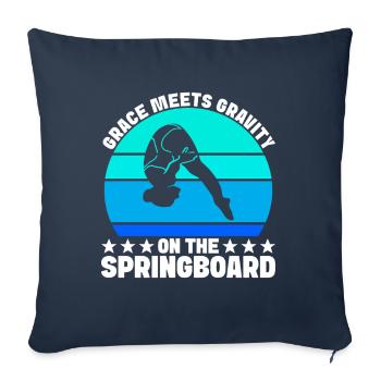 Diving diving board - Sofa pillowcase 17,3'' x 17,3'' (45 x 45 cm) - navy - Front