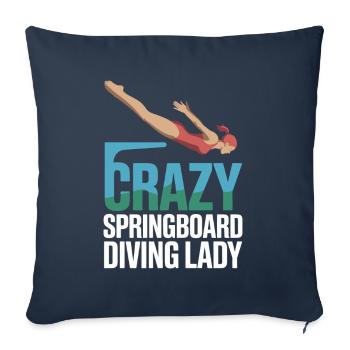 Diving diving board - Sofa pillowcase 17,3'' x 17,3'' (45 x 45 cm) - navy - Front