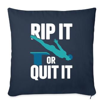 Diving diving board - Sofa pillowcase 17,3'' x 17,3'' (45 x 45 cm) - navy - Front
