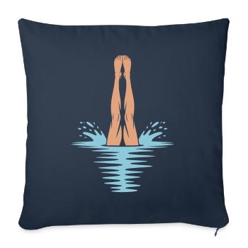 Diving diving board - Sofa pillowcase 17,3'' x 17,3'' (45 x 45 cm) - navy - Front