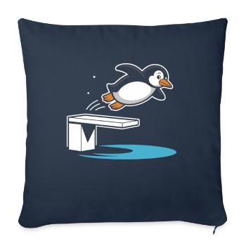 Diving diving board - Sofa pillowcase 17,3'' x 17,3'' (45 x 45 cm) - navy - Front