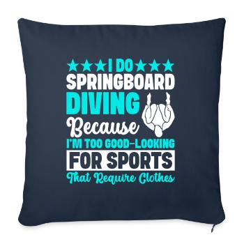 Diving diving board - Sofa pillowcase 17,3'' x 17,3'' (45 x 45 cm) - navy - Front