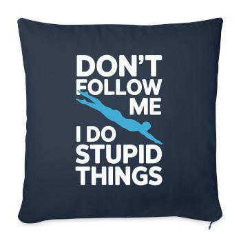 Diving diving board - Sofa pillowcase 17,3'' x 17,3'' (45 x 45 cm) - navy - Front