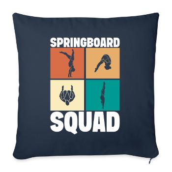 Diving diving board - Sofa pillowcase 17,3'' x 17,3'' (45 x 45 cm) - navy - Front