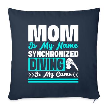Diving diving board - Sofa pillowcase 17,3'' x 17,3'' (45 x 45 cm) - navy - Front