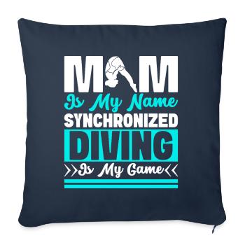 Diving diving board - Sofa pillowcase 17,3'' x 17,3'' (45 x 45 cm) - navy - Front