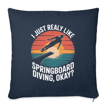 Diving diving board - Sofa pillowcase 17,3'' x 17,3'' (45 x 45 cm) - navy - Front
