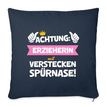 Erzieherin Idee Weihnachten Verstecken Lustig - Sofakissenbezug 45 x 45 cm - Navy - Vorne