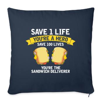 Food Makers Grill BBQ Sandwich Grill Maître - Housse de coussin décorative 45 x 45 cm - bleu marine - Devant