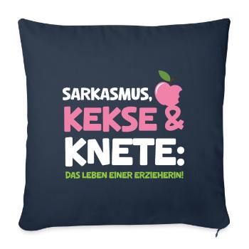 Erzieherin Kita Sarkasmus Kekse Knete Leben - Sofakissenbezug 45 x 45 cm - Navy - Vorne
