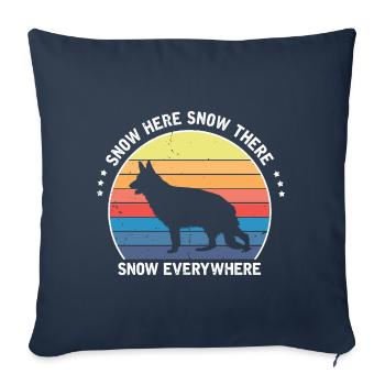 Militaire Design Chien de police Berger allemand - Housse de coussin décorative 45 x 45 cm - bleu marine - Devant