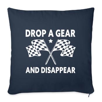 Laissez tomber un rapport et disparaissez les courses sur piste de terre battue amusantes - Housse de coussin décorative 45 x 45 cm - bleu marine - Devant