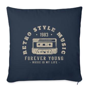 Rétro 1983 Cadeau D'anniversaire 1983 vintage 1983 - Housse de coussin décorative 45 x 45 cm - bleu marine - Devant