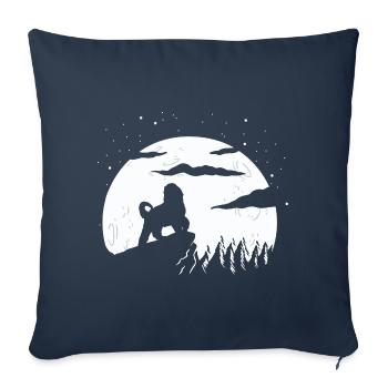 Bernedoodle Chien - Housse de coussin décorative 45 x 45 cm - bleu marine - Devant