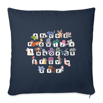 Drôle d’alligator amoureux crocodile gator zoo animal - Housse de coussin décorative 45 x 45 cm - bleu marine - Devant