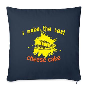 gâteau au fromage - Housse de coussin décorative 45 x 45 cm - bleu marine - Devant