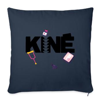 Kiné Cadeau pour Masseur Kinésithérapeute - Housse de coussin décorative 45 x 45 cm - bleu marine - Devant