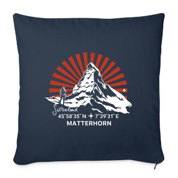 Matterhorn Zermatt Wandern Bergtour Souvenir - Sofakissenbezug 45 x 45 cm - Navy - Vorne