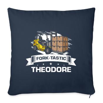 Conducteur de chariot élévateur et conducteur de chariot élévateur d’entrepôt - Housse de coussin décorative 45 x 45 cm - bleu marine - Devant