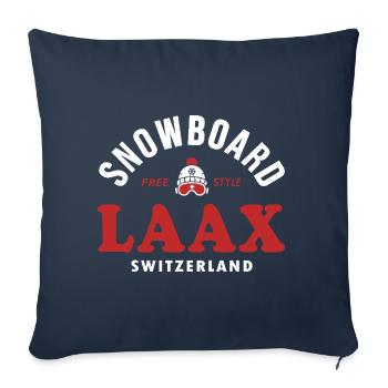 Laax Souvenir Ski- und Snowboard Resort Schweiz Alpen - Sofakissenbezug 45 x 45 cm - Navy - Vorne