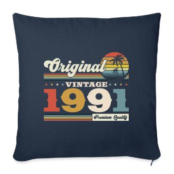 Original 1991 Millésime 1991 Anniversaire 1991 - Housse de coussin décorative 45 x 45 cm - bleu marine - Devant