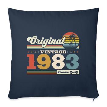 Original 1983 Millésime 1983 Anniversaire 1983 - Housse de coussin décorative 45 x 45 cm - bleu marine - Devant