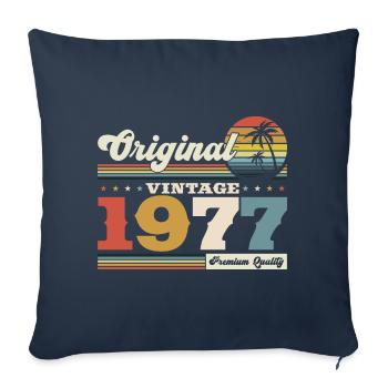 Original 1977 Millésime 1977 47e anniversaire 1977 - Housse de coussin décorative 45 x 45 cm - bleu marine - Devant