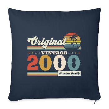Original 2000 Vintage 2000 24th Birthday 2000 - Sofa pillowcase 17,3'' x 17,3'' (45 x 45 cm) - navy - Front