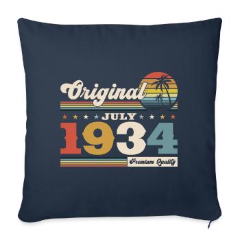 90th Birthday Original July 1934 Born 1934 - Sofa pillowcase 17,3'' x 17,3'' (45 x 45 cm) - navy - Front
