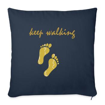 Keep walking - geh weiter in Gold - Sofakissenbezug 45 x 45 cm - Navy - Vorne