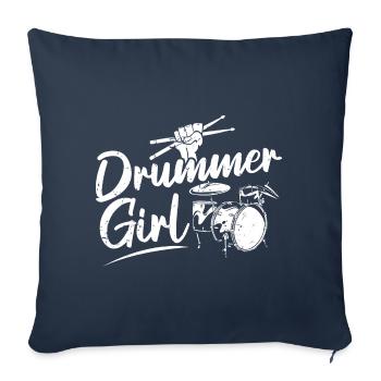 Cadeau de batteur de musicien de batterie cool - Housse de coussin décorative 45 x 45 cm - bleu marine - Devant