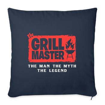 The Grillmaster BBQ Grilling Cult Saying - Sofa pillowcase 17,3'' x 17,3'' (45 x 45 cm) - navy - Front