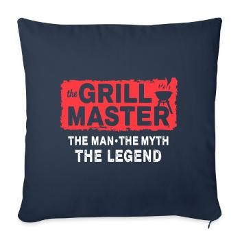 The Grillmaster BBQ Grilling Cult Saying - Sofa pillowcase 17,3'' x 17,3'' (45 x 45 cm) - navy - Front