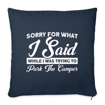 Camping camping en plein air Camping Camping - Housse de coussin décorative 45 x 45 cm - bleu marine - Devant